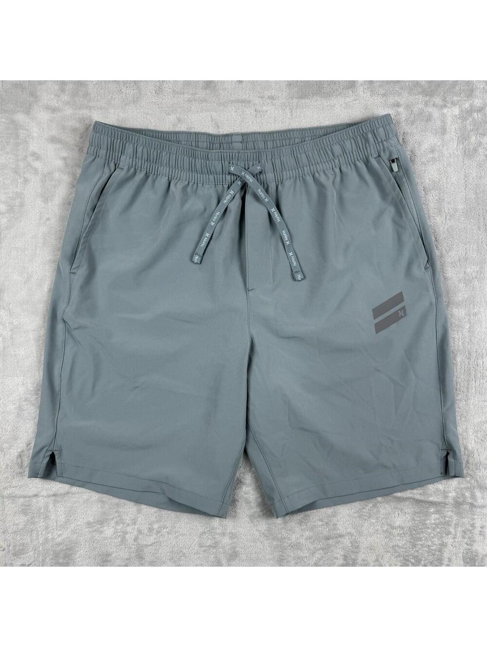 Hurley Men's Exist Light Weight Sport Shorts Men Size M Hybird Zip Pocket Tech